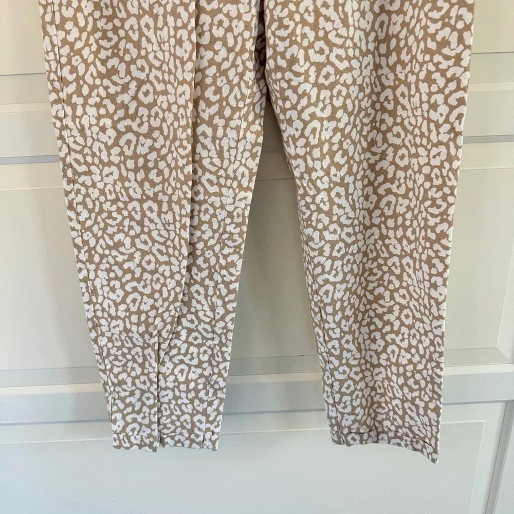 J. Crew Linen-Cotton Leopard Drawstring Pants Size 6 -  41134
